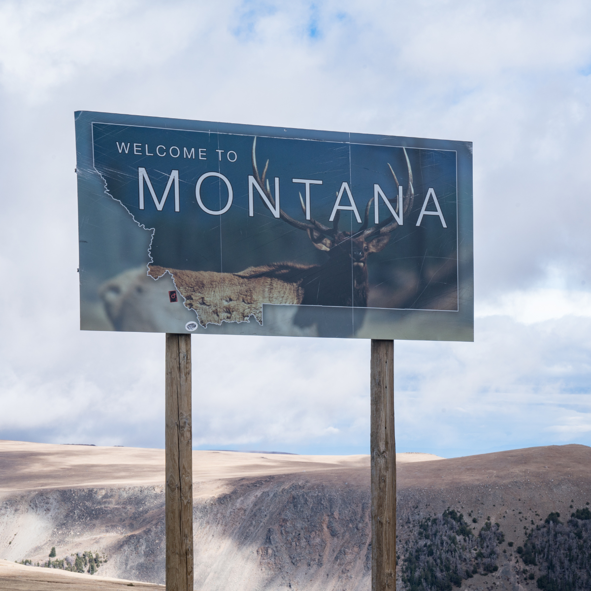 A welcome to Montana Sign